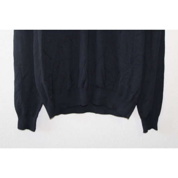 Linea Rosso Mens Black Merino Wool Blend V Neck Sweater L - Picture 3 of 5